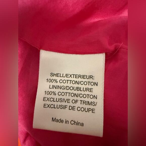 Tory Burch Pink Cotton Long Sleeve Safo Dress Size 8 - Picture 14 of 16